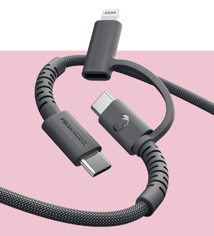 FlexWave USB-C to USB-C and Lightning 2m - Super Strong
